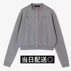 CABaN コットンカシミヤ クルーネックカーディガン ライトグレー S