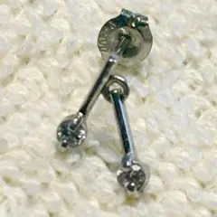 ★片方売り Pt900 ダイヤモンド ピアス 0.07ct 天然 ダイヤ