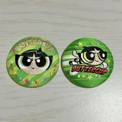 パワーパフガールズ　刺繍缶バッジ　バターカップ　2個セット