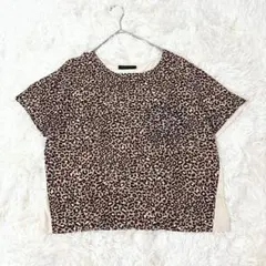 クルーンアソング レオパード柄 トップス ヒョウ柄 Tシャツ 半袖 素材MIXのサムネイル