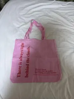 LOWRYS FARM ピンク トートバッグ メッセージプリント