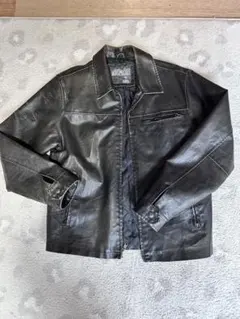 RUBIK 本革 black lather jacket 2XL - メルカリ