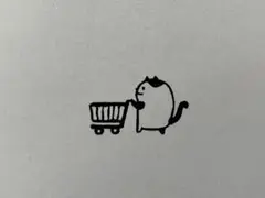 消しゴムはんこ/カートを押すねこさん