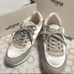 ＋DIANA＊新品試着のみピンクスウェードグレー金具スニーカー23のサムネイル
