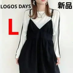 新品 ライン シアートップス ラグランロンT しまむら L LOGOS DAYS