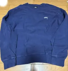Stussy 刺繍ロゴ入りトレーナー　ネイビー　正規店舗購入　ストリート
