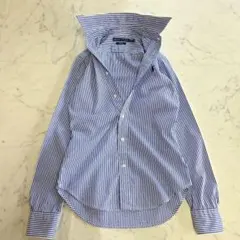ラルフローレン スリムフィット ブルー×白 ストライプシャツ S