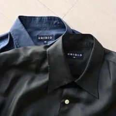 OLDUNIQLO オールドユニクロ ブラック 長袖シャツ ポリエステル 珍品