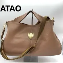 極美品✨ATAO エルヴィ 2wayレザー ショルダー バッグ アーモンドのサムネイル