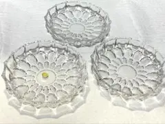 未使用品　HOYA ガラス 皿 17cm×高さ3cm 3枚セット553のサムネイル