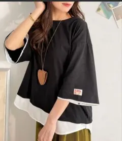 クラシカルエルフ　JaVaジャバ コラボ　フェイクレイヤードTシャツ　ブラックのサムネイル