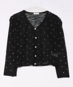 ドット シアーカーディガン ブラック