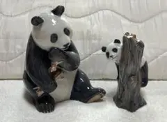 美品）ロイヤルコペンハーゲン パンダ 置物 2体セット - メルカリ