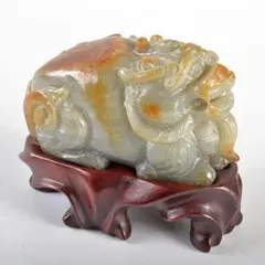 中国 玉石彫刻 神獣 紙鎮 置物 C R5411 - メルカリ