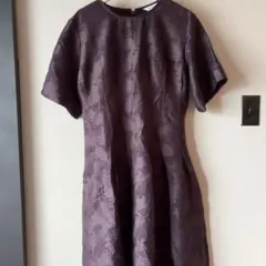 H&M EDITION ワンピース フリンジ ジャガード フレア ダークパープル