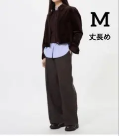 ユニクロ　ブラッシュドジャージーワイドパンツ(丈長め) M