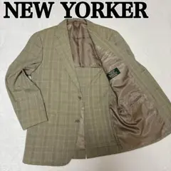 NEW YORKER ニューヨーカー　テーラードジャケット　ベージュ　チェック
