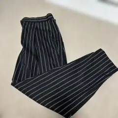 ストライプ柄 スラックス ブラック