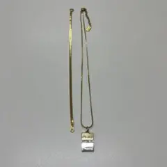 ゴールドプレート ネックレス ストーン付き　おまけ→ゴールドブレスレット