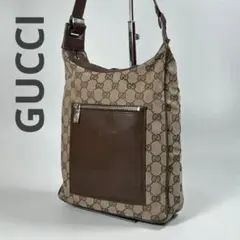 GUCCI グッチ GG キャンバス ワンショルダー ロゴ金具 肩掛け ポケットのサムネイル