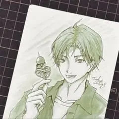 手描きイラスト/オリジナル/インク/ガラスペン/ハガキサイズにも