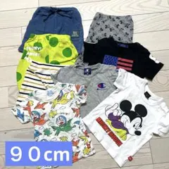 キッズまとめ売り90cm Tシャツとショートパンツセット　８点