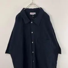 USA古着 90s basixgear 鹿子 シャツ ネイビー
