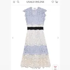 【SNIDEL】カラーブロッキングレースワンピース　結婚式 ドレス※インナーなし