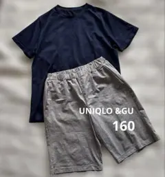 ユニクロ GU ドライ 吸水速乾 Tシャツ ショートパンツセット 150 160
