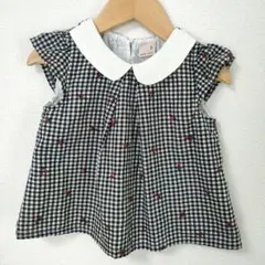 petit main ギンガムチェック襟付きシャツ 90cm