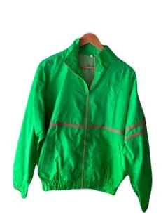 ヴィンテージ ナイロンジャケット ウインドブレーカー XL/3L 黄緑 ゆるだぼ