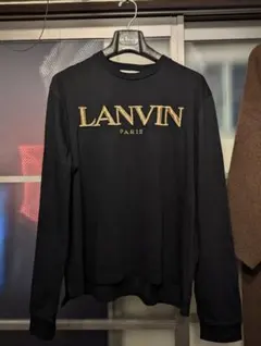 LANVIN ロゴ刺繍長袖Tシャツ ロンT