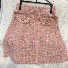 アプワイザーリッシェ  可愛すぎる  ラメツイードスカート ピンク