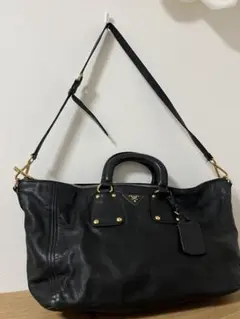 あや様専用【希少 美品】PRADA ヴィンテージ 本革 レザー バッグ 黒