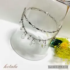 2way✨スワロフスキー・クリスタル系・シルバーブレスレット