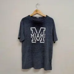 CHAMPION チャンピオン ロゴプリント 半袖 Tシャツ ブルーグレー L