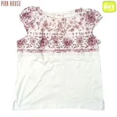 y2k 00s PINK HOUSE ホワイト フレンチスリーブ カットソー