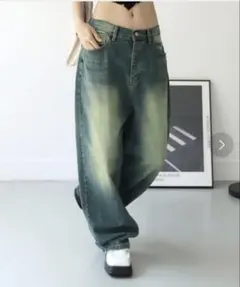 FOLLOWIN zozo y2k グランジファッション　グランジ　ワイドデニム