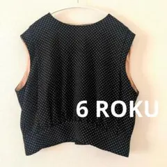 【6(ROKU)】ドット　ショルダー　パッド　ブラウス