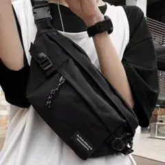 ボディバッグ 黒 ブラック ウエストバッグ 軽量