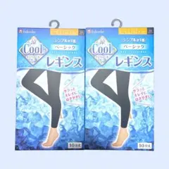 fukuske 福助 フクスケ レギンス クール 10分丈 黒 L~LLのサムネイル