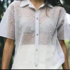 ZARAシアパール付き半袖