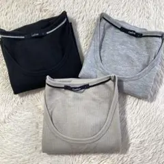 美品 コンファーム タンクトップ ワッフル ラウンドカット 3点セットのサムネイル