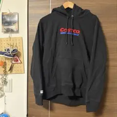 Costco ロゴパーカー 刺繍 ブラック ユニセックス 裏起毛