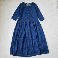 slone square　デニムワンピース　フレア　ナチュラル　ゆったり　デニム