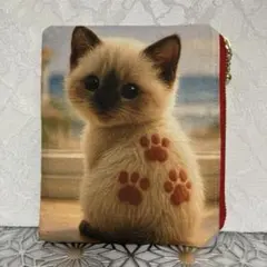 ハンドメイドꕤ フラットポーチꕤ猫