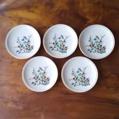 《昭和レトロ》【新品未使用】花柄 中皿 5枚組