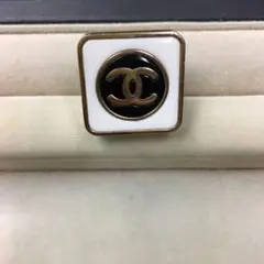 シャネルCHANEL マットシルバーリング 14号 ココマーク ヴィンテージ 