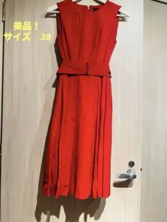 断捨離中！【美品】レッド　ワンピース　douceur ドゥスール　サイズ38