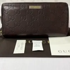 新品同様‼️ グッチ　GUCCI 財布　長財布　シマレザー　ラウンドファスナーのサムネイル